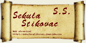 Sekula Štikovac vizit kartica